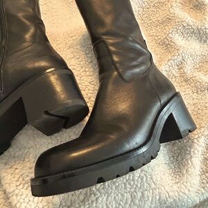 Steve Madden black leather calf boots, size 9